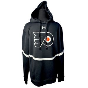Underarmour Mens Blk Philadelphia Flyers Hooded Sweatshirt - L NHL Pro Hockey